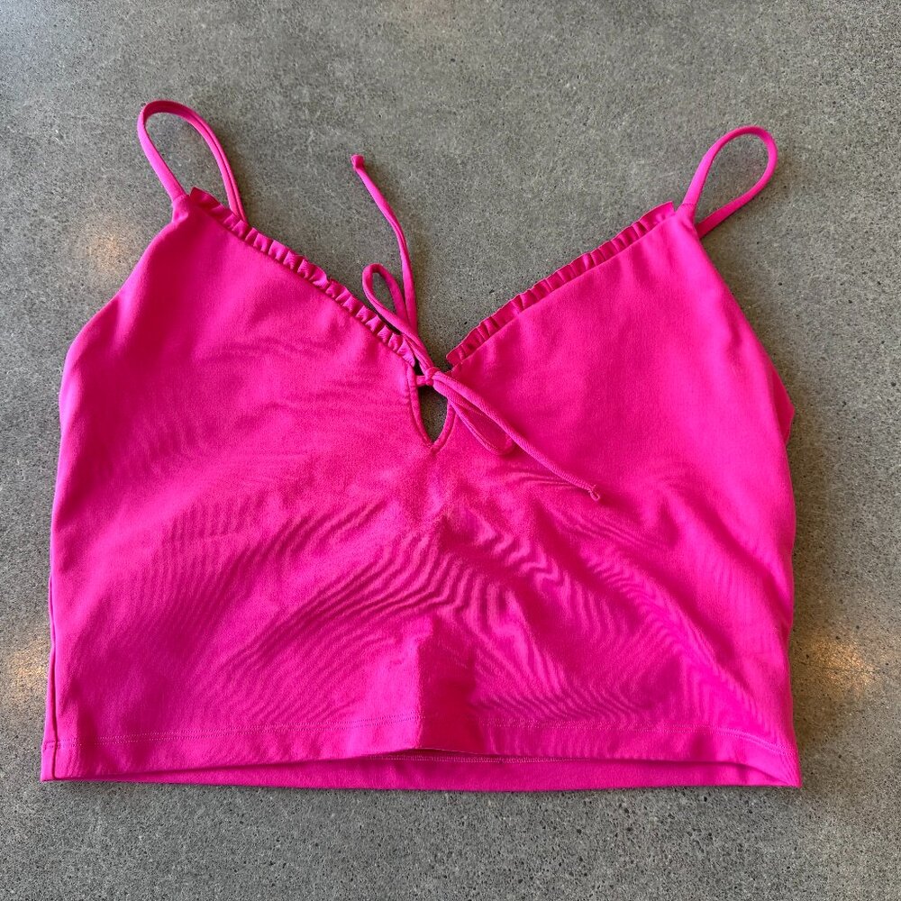 Carbon38 Hot Pink Cropped Tank w/ Shelf Bra